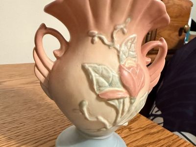 Vintage Pastel Floral Vase with Handles - Ceramic Home Decor