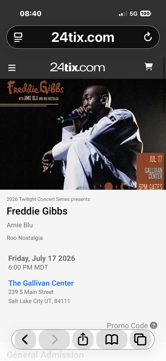 Freddie Gibbs SLC Twilight Friday July 17