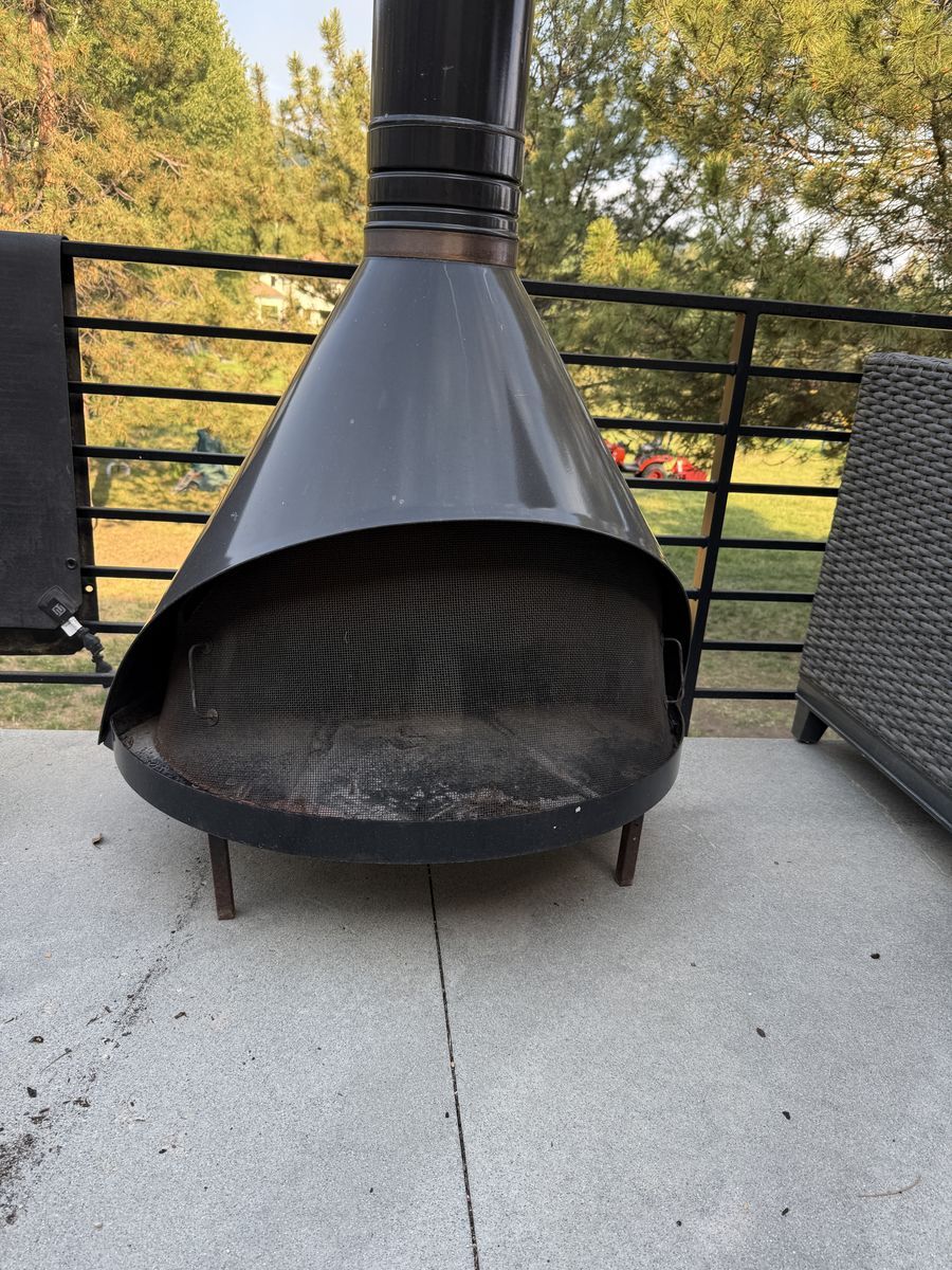 Original Midcentury Preway Freestanding Fireplace - Black Porcelain Enamel, Wood/Gas, 72" H