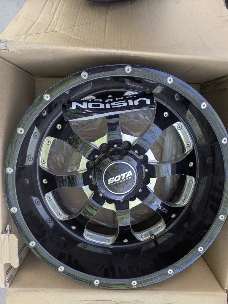 SOTA Offroad VISION Black & Milled,  8-Lug , 20×10 Truck Wheel Rims