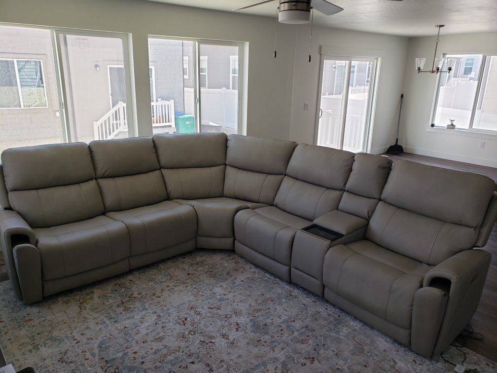 Powered Reclining Sectional - 6 Piece Damon Dove Gray