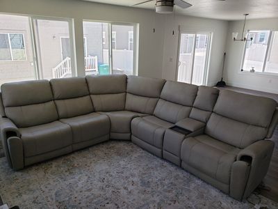 Powered Reclining Sectional - 6 Piece Damon Dove Gray