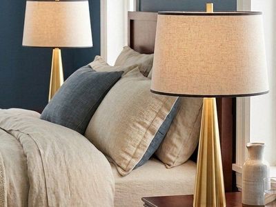 Pair of Stunning Tapered Contemporary Modern Lamps