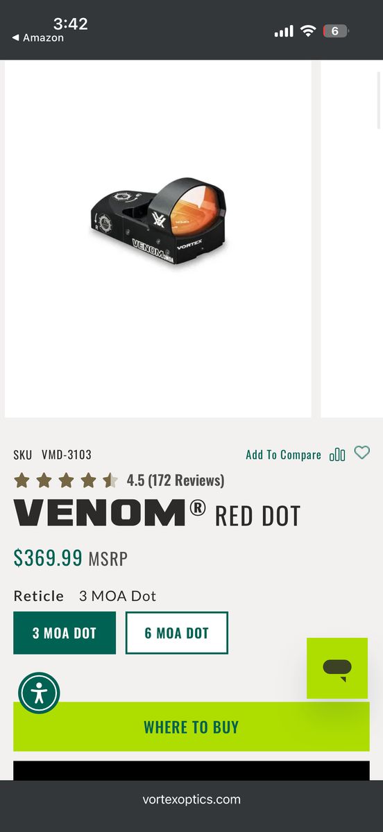 Vortex Optics Venom Red Dot Sight