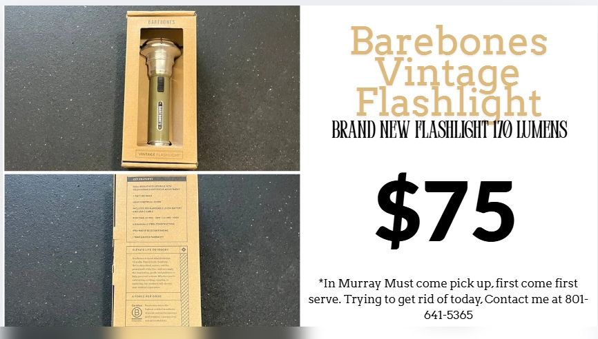 Brand New Barebones Vintage Flashlight (Olive Drab) - Retro Camping