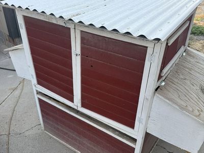 Coop, Roll Of Fencing, Feeder, & Feed