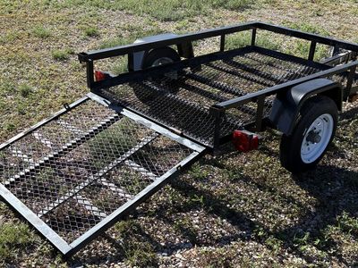 Single Axle Utility Trailer with Folding Rear Ramp
