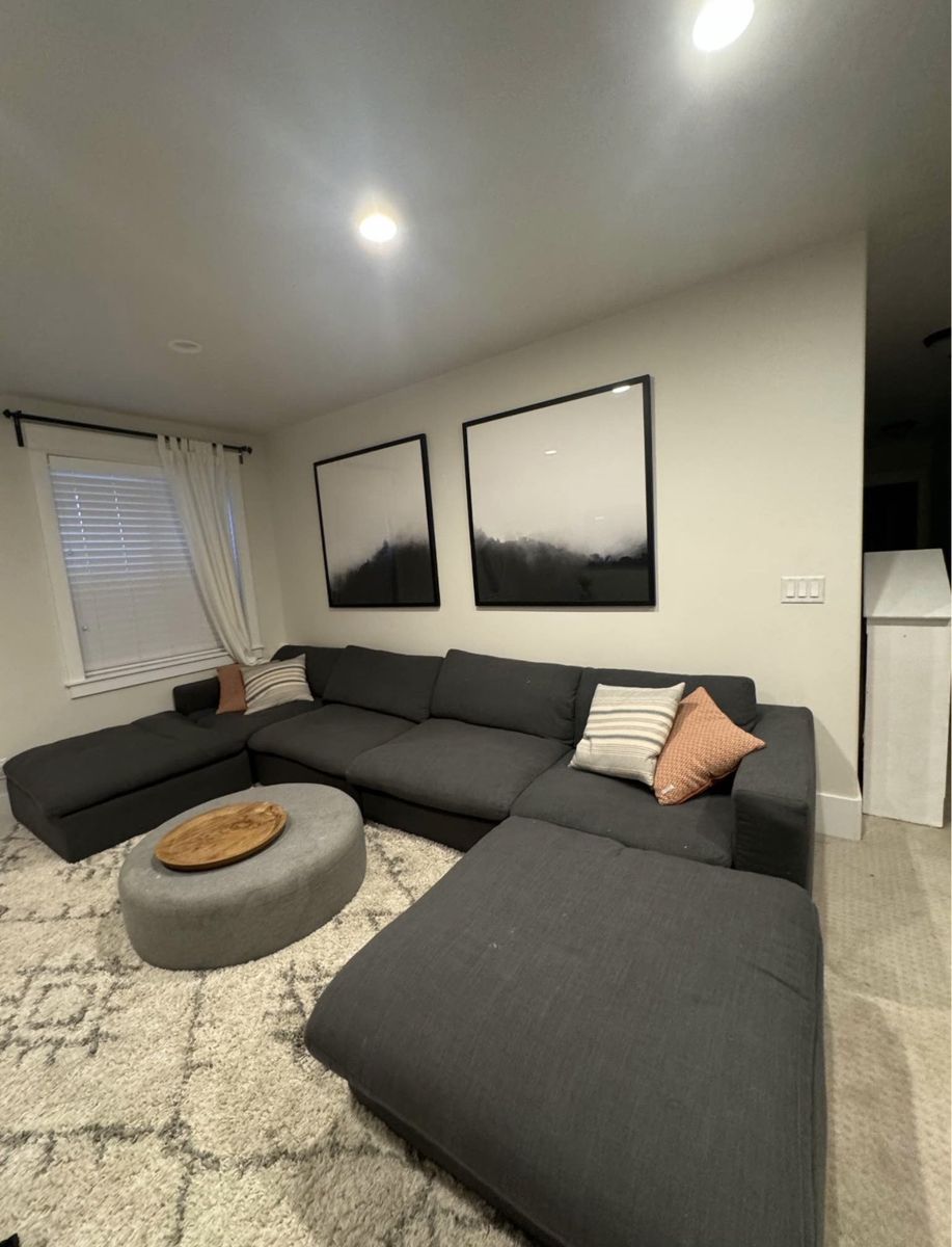 Modular Charcoal Grey Sectional Cloud Couch