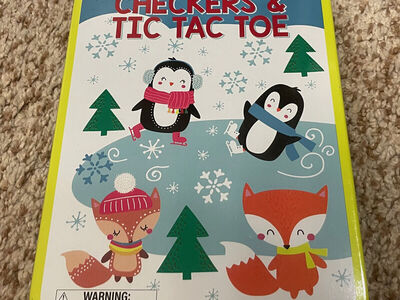 Checkers and Tic Tac Toe Magnetic Board Game