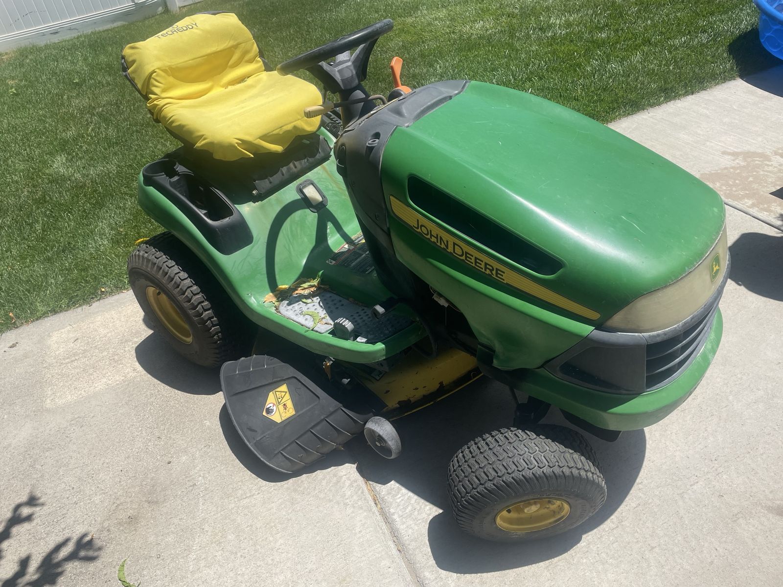 John Deere Riding Lawn Mower - Used, Green/Yellow, Good Condition