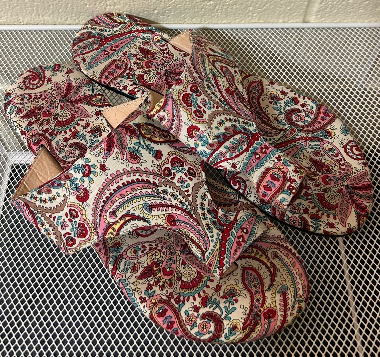 Paisley Pattern Slip-On Sandals - Size 38 (US Women's 7.5) Cash Only Please