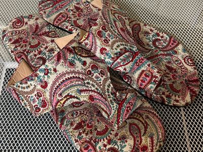 Paisley Pattern Slip-On Sandals - Size 38 (US Women's 7.5) Cash Only Please