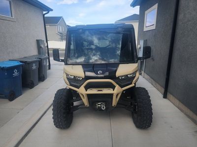 Can-Am Defender Max HD10 Limited UTV - Tan/Black, Enclosed Cab, 2995 Miles, Excellent Condition