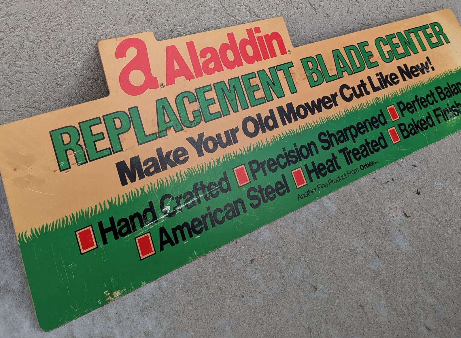 Vintage Aladdin Replacement Blade Center Sign