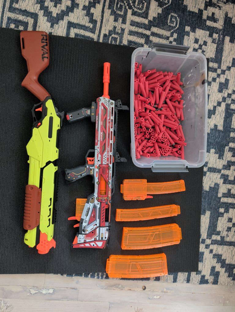 Nerf Rival & X-Shot Blasters Bundle with Darts & Magazines
