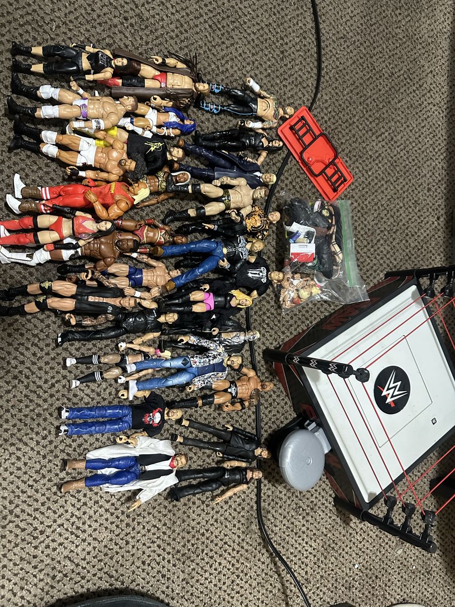 WWE Action Figures And Ring, Large Collection