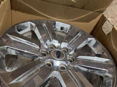 OEM Ford Chrome Truck Wheels Rims Set of 4 with Ford Center Caps