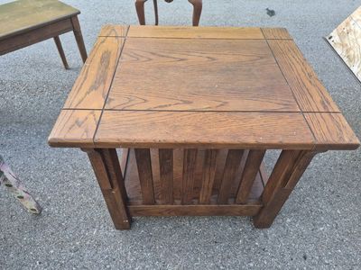 classic mission-style oak end table