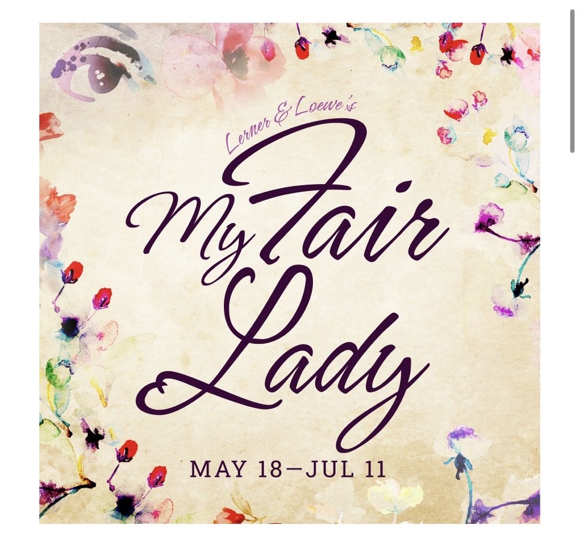 My Fair Lady -- May 21 Hale Theatre Sandy