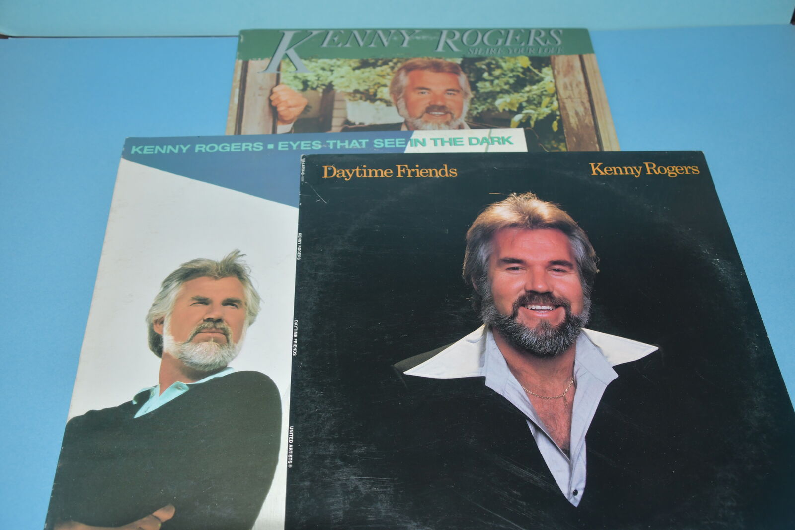 3 VINTAGE "KENNY ROGERS" VINYL RECORDS ~ ALL for $5!