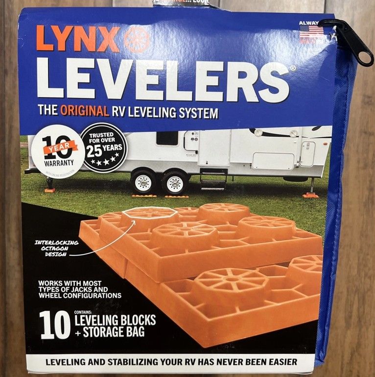 Tri-Lynx Lynx Levelers RV Leveling Blocks with Carry Bag, 10 Pack, Plastic 4-10 pack