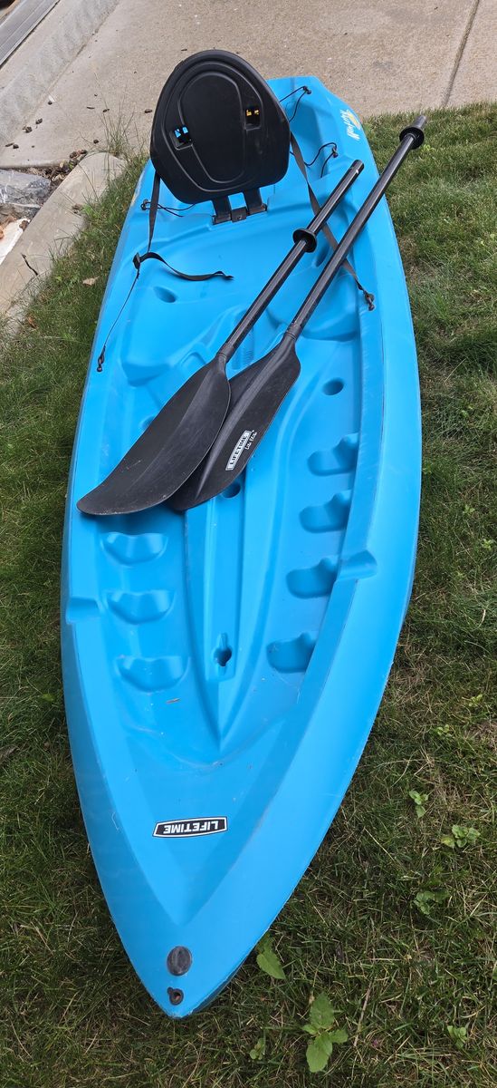 Lifetime Lake Time Sit-On-Top Kayak - Blue, Includes Paddle, Good Condition