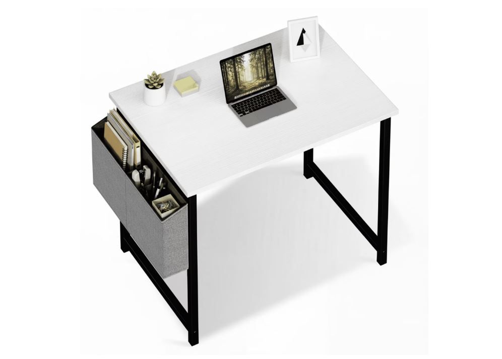 NEW! Computer Writing Desk w/Storage Bag 31.5”W x 15”D x 29”H – White