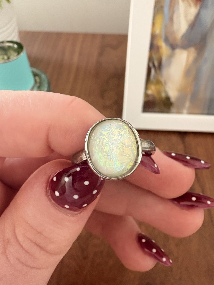 White Opal Ring