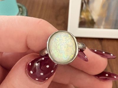 White Opal Ring