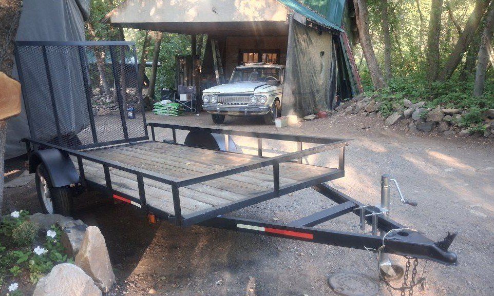 Utility Trailer with Ramp Gate and Wood Deck