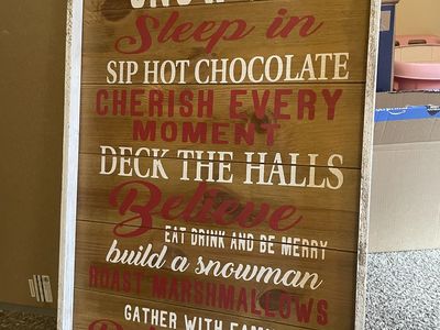 Large Rustic Christmas “Snow Day” Wooden Wall Sign