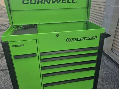 Cornwell 476-07210130 Green Tool Chest Cabinet with Power Strip & Storage