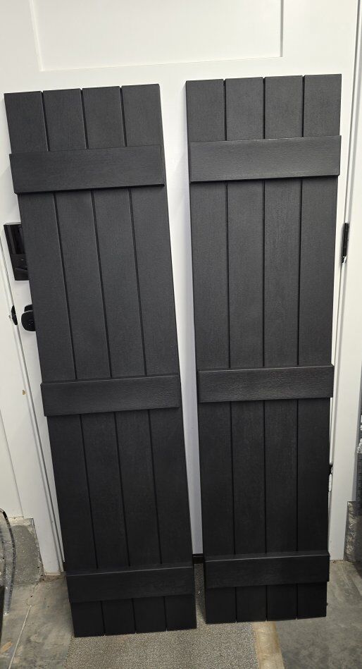 15 in. x 59 in. 4-Board plastic shutters black