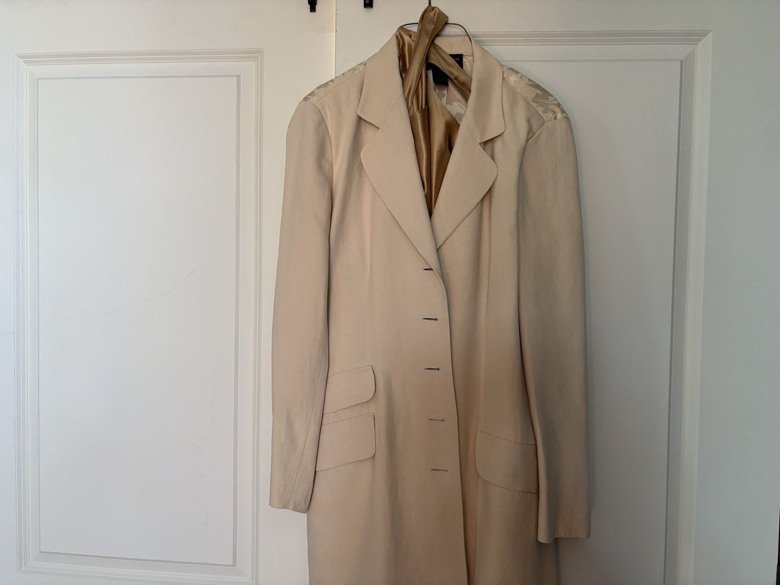 Donna Karan Cream Linen Pantsuit Sz 6