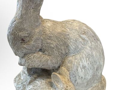 bunny Rabbit Sculpture Hen Geathers