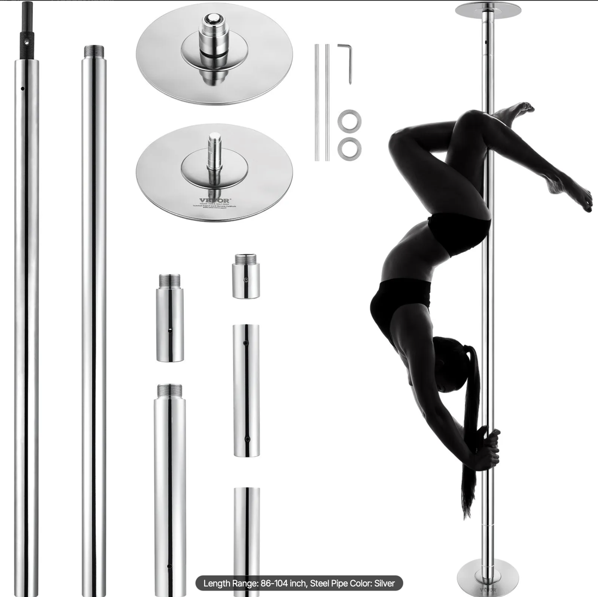 BRAND NEW VEVOR Professional Dance Pole Kit – Spinning & Static Modes