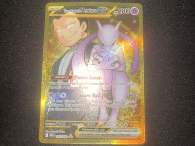 Team Rocket's Mewtwo EX 280 HP Pokemon Card - Gold Full Art