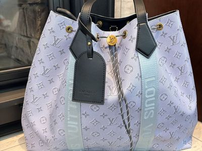 Beautiful LV Large Tote Bag New Blue w/red