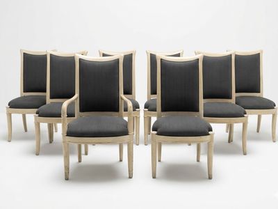 Set Of 8 Vintage High End Henredon Dining Chairs-Designer Maharam Upholstery