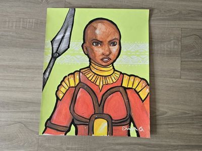 Handmade Black Panther Okoye Fan Art Painting