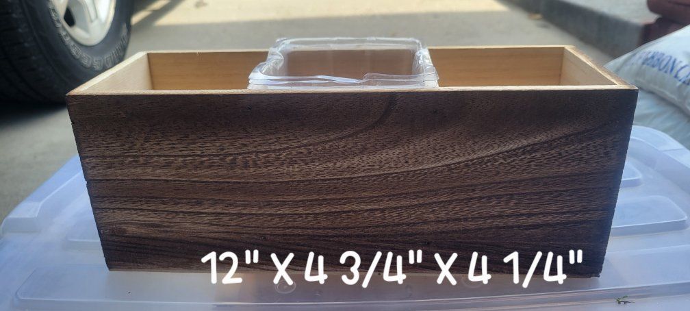Rustic Wooden 3-Compartment Planter Box