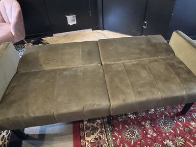 75.5” Convertible Sofa Bed Futon - Green Velvet, Modern Design