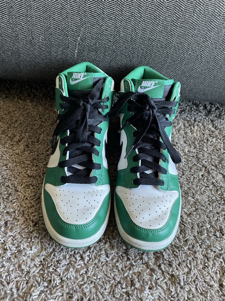 Nike Dunk High Sneakers Green White size 5.5Y