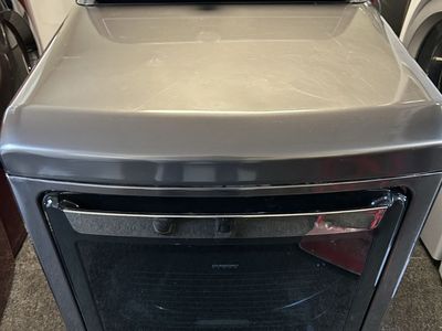 LG dark stainless electric dryer with steam