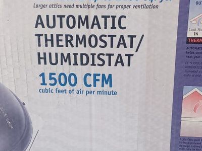 Air Vent Inc. ASR-HPWW Roof-Mounted Attic Fan, 1500 CFM, w/ Automatic Thermostat/Humidistat