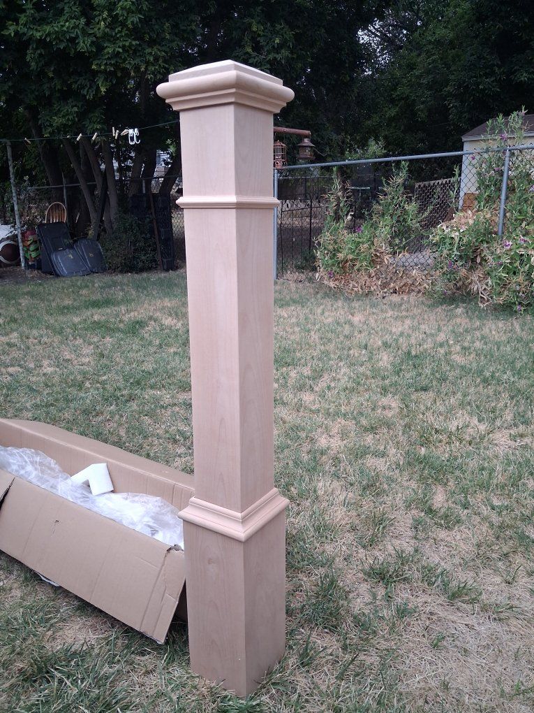 "New" real wood banister-newel post....