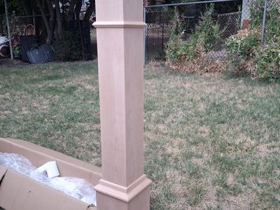 "New" real wood banister-newel post....