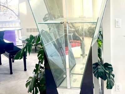 Modern Sculptural Glass Display Cabinet