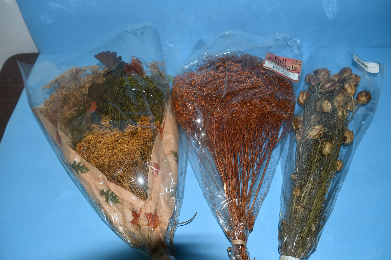 3 NEW BUNDLES of DRIED PLANTS for FALL DECOR ~ FALL COLORS ~ ALL 3 for $5