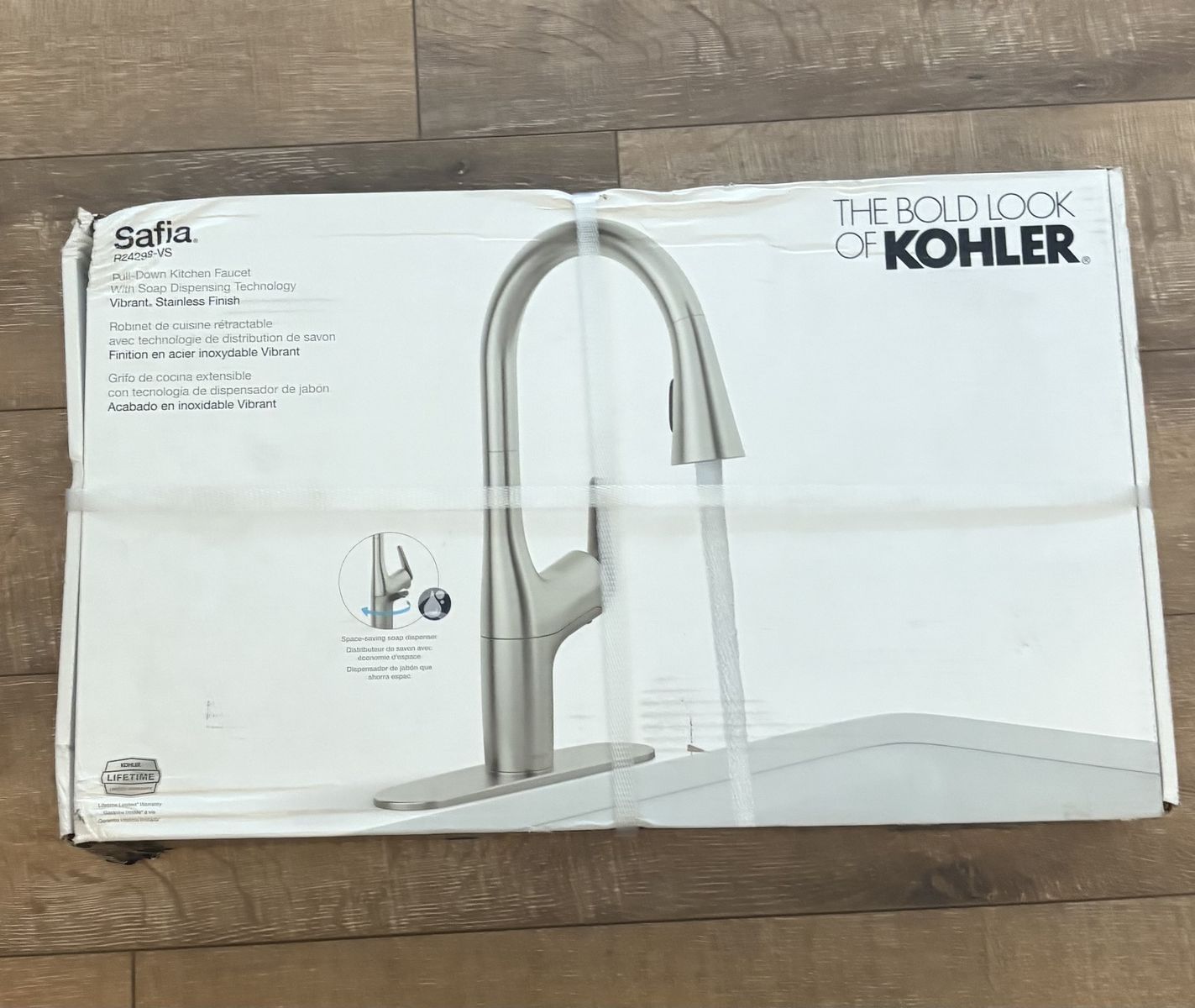 NEW Kohler Safia Pull Down Sprayer Kitchen Faucet w/ Soap Dispenser